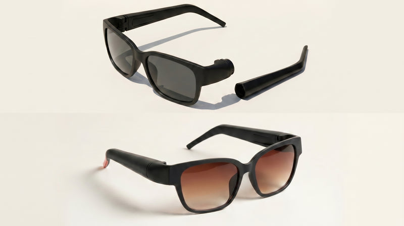 Stashed Shades — sunglasses with a hidden tube compartment